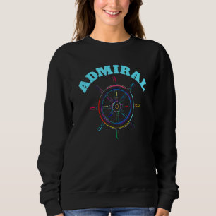 Sailing Boating Steer Wheel Pop Art Admiral Sweatshirt