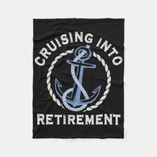 Sailing Boating Vacation Cruising Into Retirement  Fleece Blanket