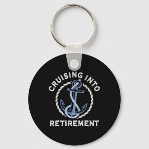 Sailing Boating Vacation Cruising Into Retirement  Key Ring