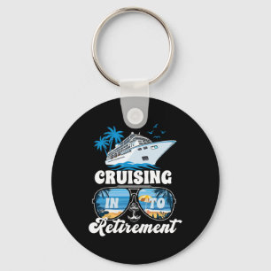 Sailing Boating Vacation Cruising Into Retirement Key Ring