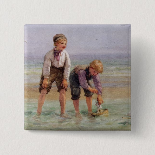 Sailing Boats 15 Cm Square Badge (Front)