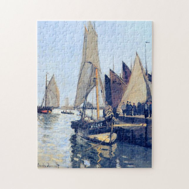 Sailing Boats at Honfleur Monet Fine Art Jigsaw Puzzle (Vertical)