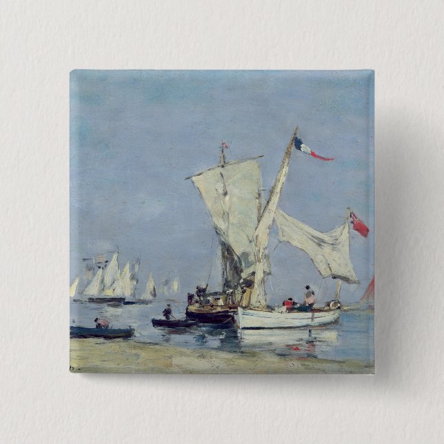 Sailing Boats, c.1869 15 Cm Square Badge (Front)
