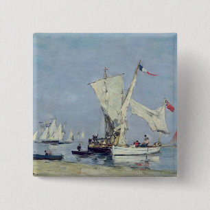 Sailing Boats, c.1869 15 Cm Square Badge