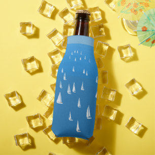 Sailing Boats in deep blue Sea - Regatta Sailboats Bottle Cooler
