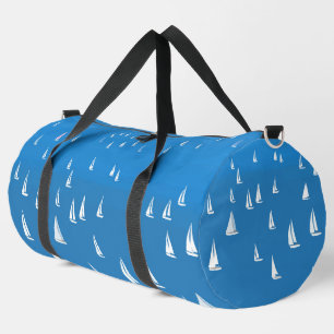 Sailing Boats in deep blue Sea - Regatta Sailboats Duffle Bag