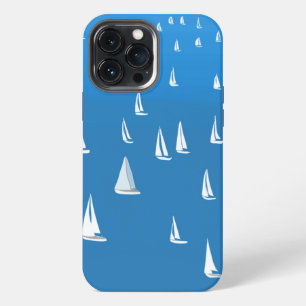 Sailing Boats in deep blue Sea - Regatta Sailboats iPhone 13 Pro Max Case