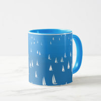 Sailing Boats in deep blue Sea - Regatta Sailboats