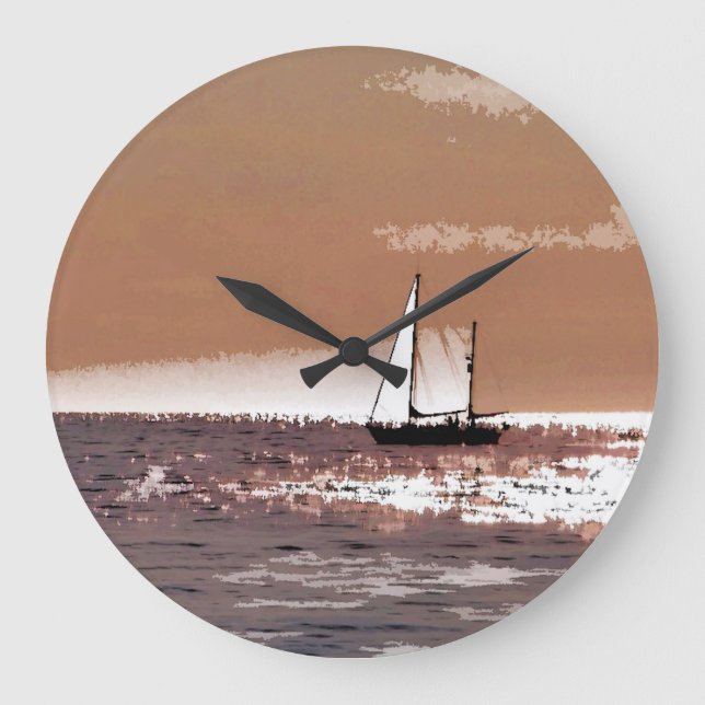 SAILING BOATS LARGE CLOCK (Front)