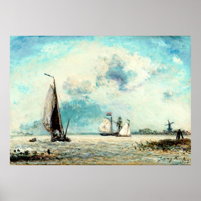 Sailing Boats on the Meuse – Jongkind Poster (Front)