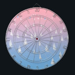 Sailing Boats on the Ocean  Dartboard<br><div class="desc">Sailing sail boats in distance on the open blue and pink sea Regatta at sunrise. Sailing yacht glides over the waves. Regatta boats on the ocean. Sailboats on a sailing event illustration. Regatta boat race minimal and abstract design. Sailing sport</div>