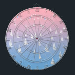 Sailing Boats on the Ocean  Dartboard<br><div class="desc">Sailing sail boats in distance on the open blue and pink sea Regatta at sunrise. Sailing yacht glides over the waves. Regatta boats on the ocean. Sailboats on a sailing event illustration. Regatta boat race minimal and abstract design. Sailing sport</div>