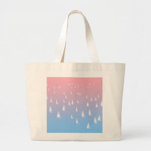 Sailing Boats on the Ocean  Large Tote Bag