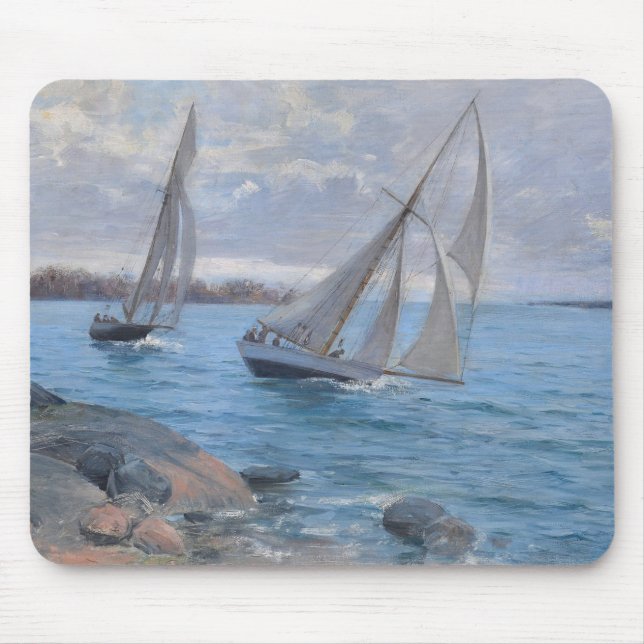 Sailing Boats on the River Mouse Pad (Front)