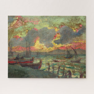 Sailing Boats on the Shore (by Kimon Loghi) Jigsaw Puzzle