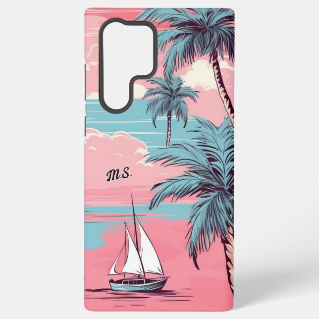 Sailing Boats & PalmTrees Phone Case (Back)