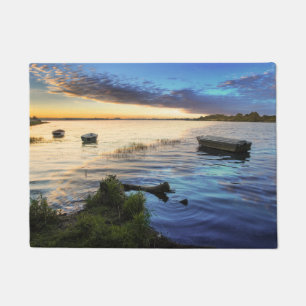 Sailing Boats Reflection From The Sunset Doormat