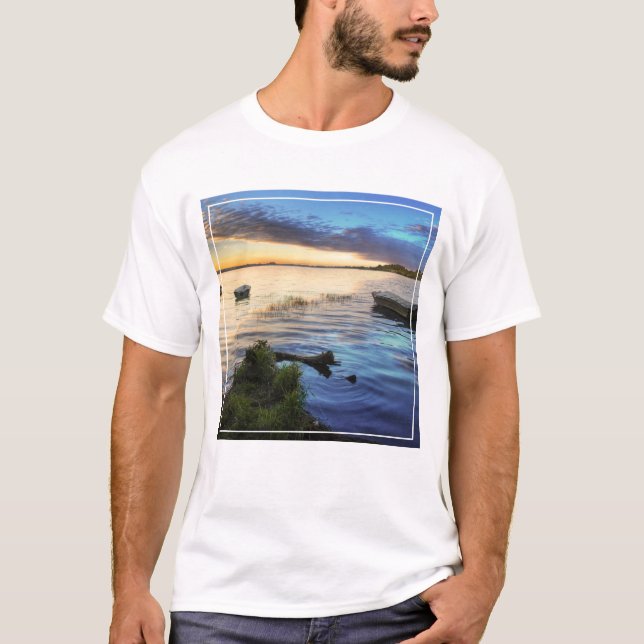 Sailing Boats Reflection From The Sunset T-Shirt (Front)