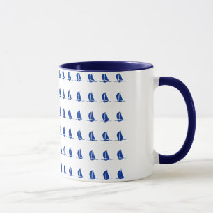 Sailing Boats Ringer Coffee Mug