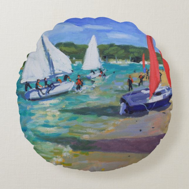 Sailing Boats Round Cushion (Front)