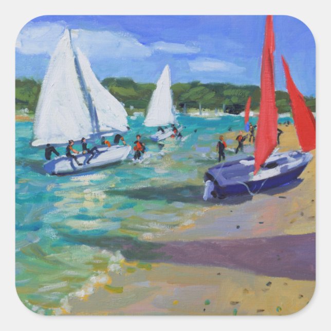 Sailing Boats Square Sticker (Front)