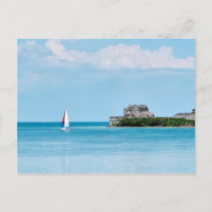 Sailing by Old Fort Niagara Photo Postcard