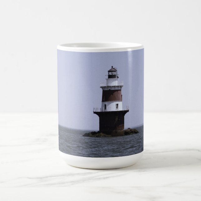 Sailing by Peck's Ledge Lighthouse Mug (Center)