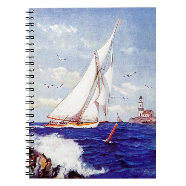Sailing By The Lighthouse by Albert B. Marks Notebook (Front)