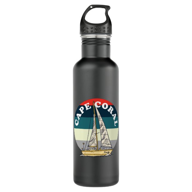 Sailing Cape Coral Florida Vintage 710 Ml Water Bottle (Front)
