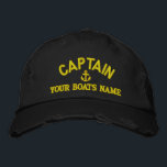 Sailing captains custom embroidered hat<br><div class="desc">Easily personalise this nautical themed sailing captains cap with an anchor motif with your sail or motor boats name, or change the text for another crew member. Click customise to adjust the text size, colour or style of embroidery font to match other colour of the hat. Visit the CUSTOMTHREADS STORE...</div>
