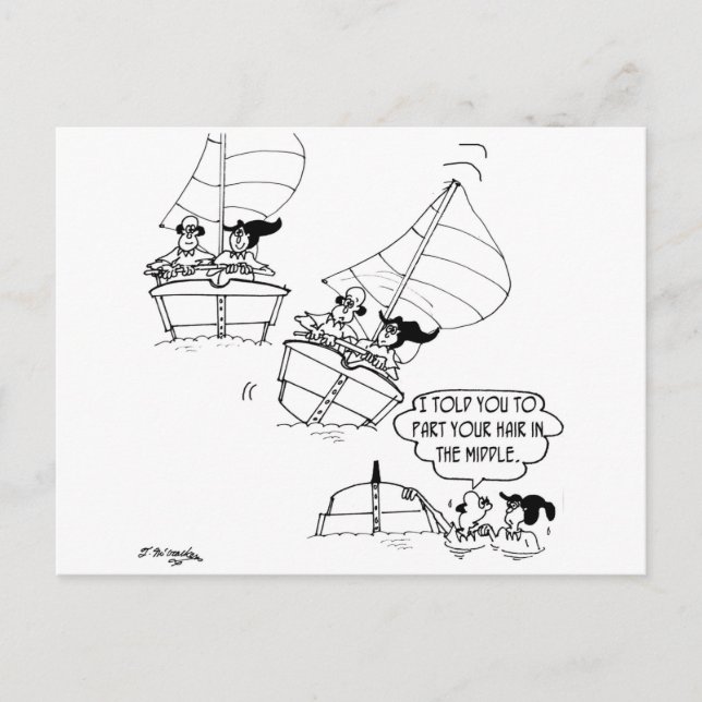 Sailing Cartoon 7510 Postcard (Front)