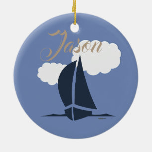 Sailing Ceramic Tree Decoration