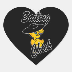 Sailing Chick #4 Heart Sticker