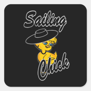 Sailing Chick #4 Square Sticker