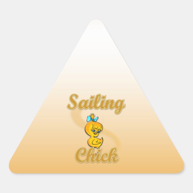 Sailing Chick Triangle Sticker (Front)