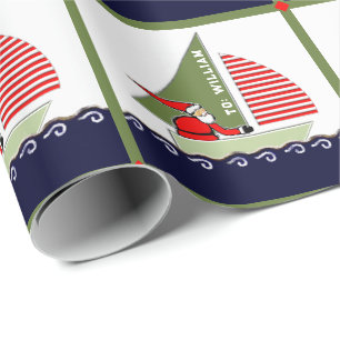 Sailing Christmas Gift Wrapping Paper