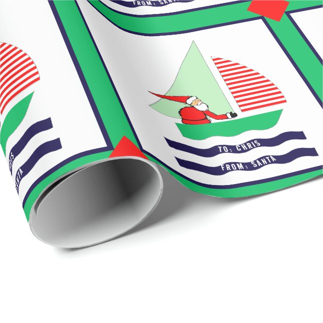 Sailing Christmas Wrapping Paper (Roll Corner)