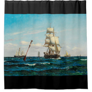 Sailing Clipper Ships Ocean Seas Shower Curtain
