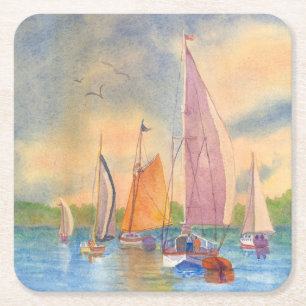 Sailing Coaster, Sailboat Coaster, Maine Coaster