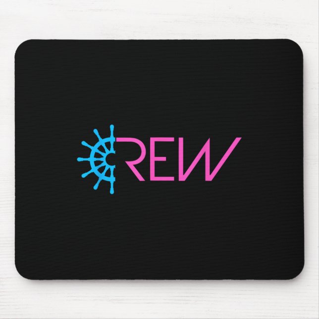 Sailing Crew Sailing Team Ship Steering Wheel Text Mouse Pad (Front)