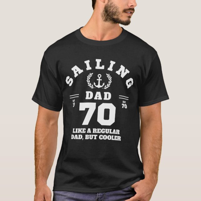 Sailing Dad Funny Boating Established 1970 T-Shirt (Front)