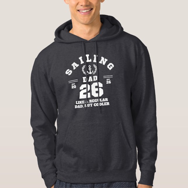 Sailing Dad Funny Boating Established 2026 Hoodie (Front)
