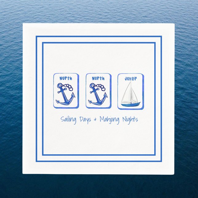Sailing Days & Mahjong Nights Nautical Napkin (Creator Uploaded)