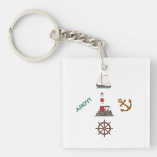 Sailing Design Color Key Ring