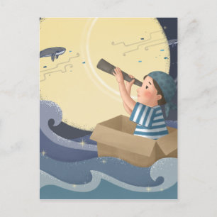 Sailing Dream Illustration Art Postcard