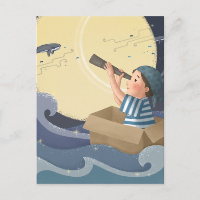 Sailing Dream Illustration Art Postcard (Front)