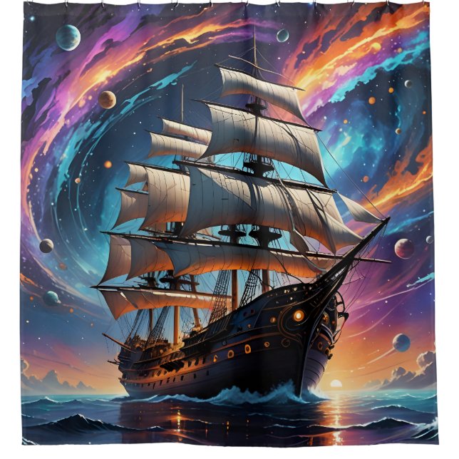 Sailing Fantasy Shower Curtain (Front)