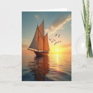 Sailing Fathers Day Sunset Card