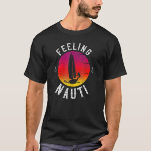 Sailing Feeling Nauti Dad Sailboat Retro Vintage S T-Shirt