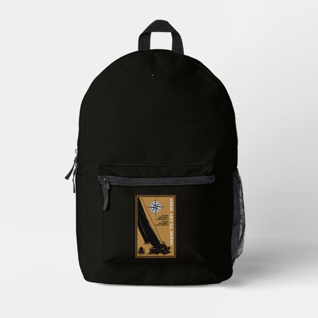 Sailing Florida Miami Key West Printed Backpack (Front)
